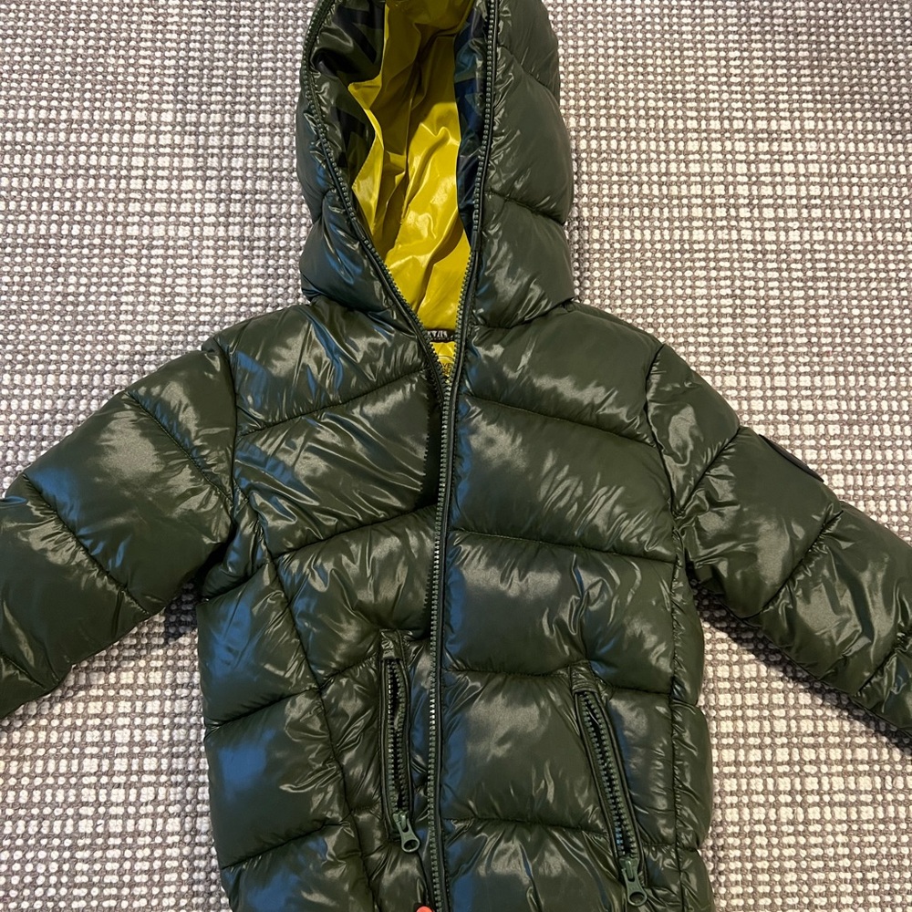 Kids Save the Duck Green Puffer Jacket